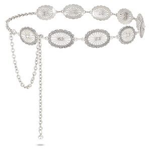 Western Cowgirl Concho Chain Belt For Women Cowboy Metal Waist Belt For😹